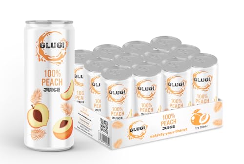 GLUG! 100% Peach Fruit Juice Healthy Juice Drink With No Added Sugar (12X320ML)