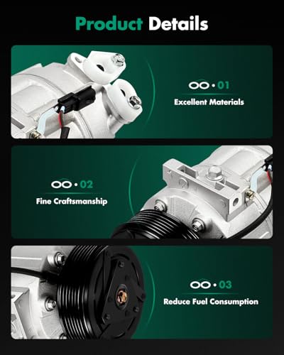 Image of SCITOO AC Compressor for Nissan for Sentra 2.0L 2007-2012 | Fast Cooling, Ultra Low Noise (≤72 dB) Air Conditioner Compressor for Summer, with Clutch, Z0004620C 10000660 2011572