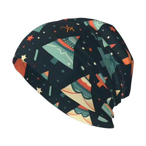 WHJSSF Gorro de punto para adultos, diseño de árbol, suave, unisex, para todas las estaciones, color negro