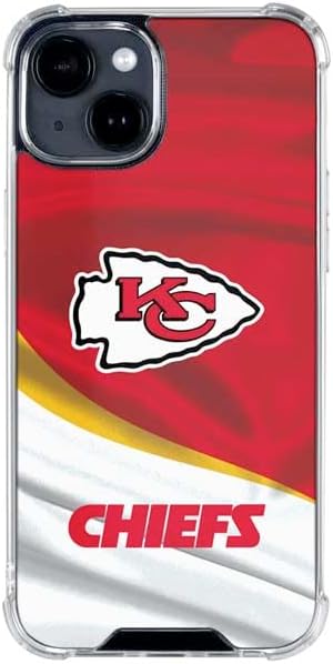 Skinit Clear Phone Case Compatible with iPhone 15 - Officially Licensed NFL Kansas City Chiefs Design