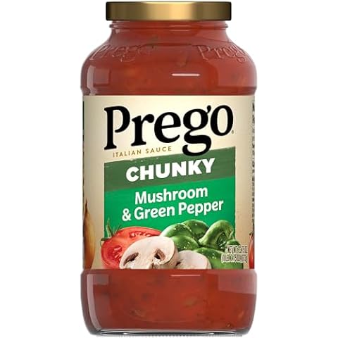 Prego Chunky Mushroom and Green Pepper Pasta Sauce, 23.75 Oz Jar Cover