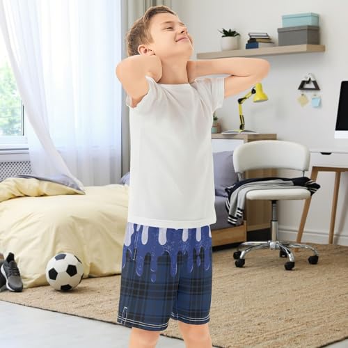 Boys Athletic Shorts Printed Kids Hiking Basketball Gym Shorts with Pocket for Outdoor Activity Sport 7-15Y3