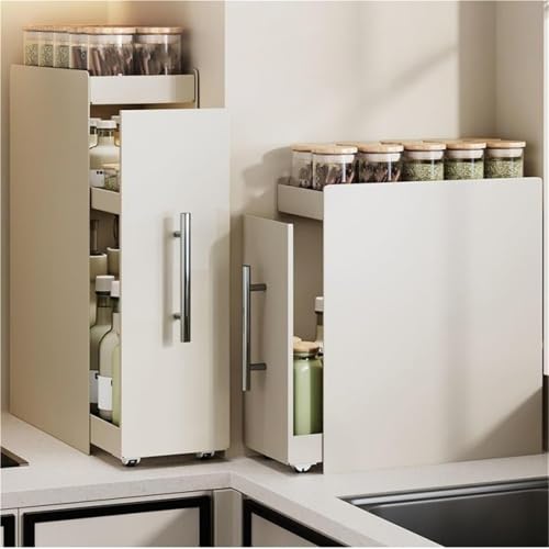 Estante para especias, almacenamiento vertical deslizante para condimentos de cocina, organizador de cajones de metal resistente, negro, 11,5 x 35 x 46 cm