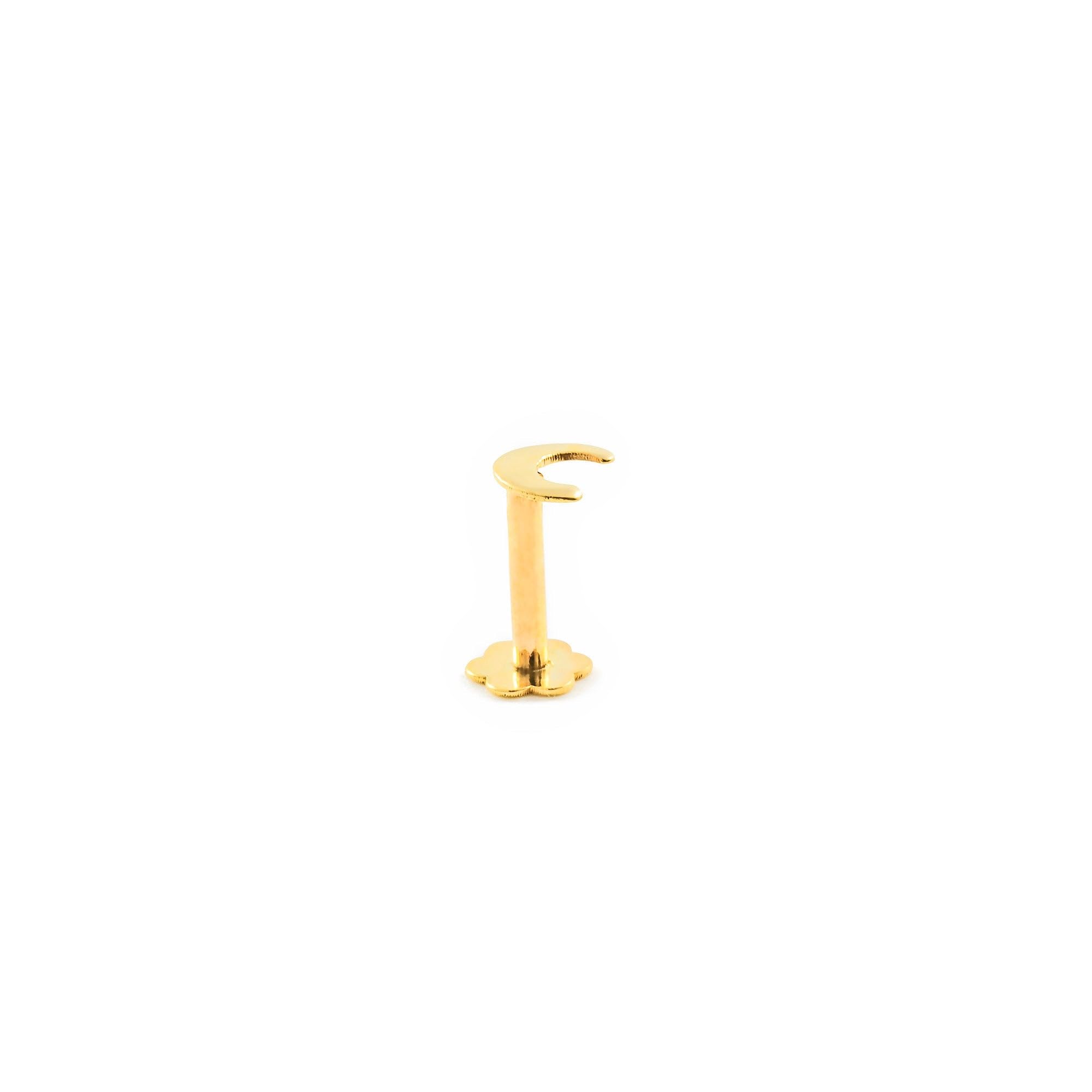 Piercing Oro cartilago luna 4 mm (9kts) - Estuche Regalo - Certificado de Garantía - Mondepetit