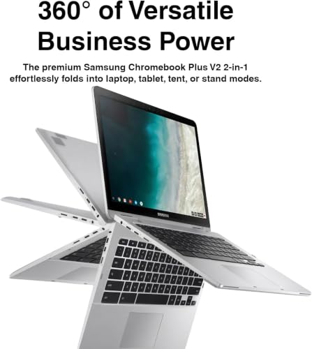 Image of Samsung 12.2 inch FHD 2-in-1 Touchscreen Chromebook Plus Laptop for Business&Students, Intel Dual-Core, 4GB RAM, 564GB Storage(64GB eMMC+512GB External), Chrome OS, Silver
