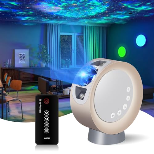 KIVOTAC Galaxy Projection,LED Star Projector Nebula Rotatable Lamp with Time Setting, Remote Control,Adjustable Brightness Starry Light Cloud Moon Lamp for Bedroom/Party/Home/Theater(Gold)