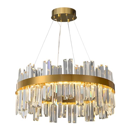 Plafonnier en cristal doré pour chambre à coucher et salon chaleureux