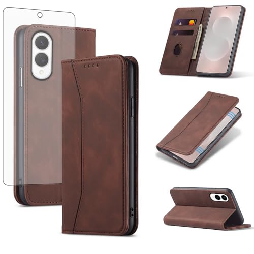 Étui portefeuille pour Samsung S25 Edge Asuwish avec verre trempé