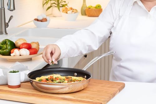 Meyer - DynastyClad Frying Pan, Premium Tri-Ply Stainless Steel Non-Stick Frypan, Fast & Even Heating, Induction Compatible, Oven Safe, Durable Stay-Cool Handle (32cm) by Meyer - Image 5
