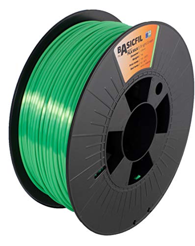 BASICFIL PLA SILK 2.85mm, 1 kg, 3D printing filament, Bright Green