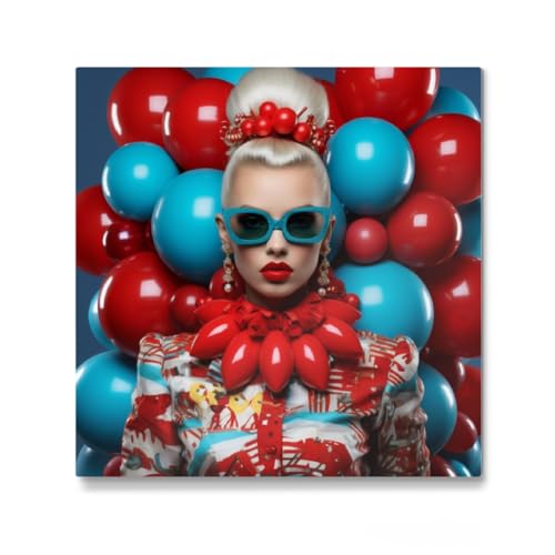 artboxONE Galerie-Print 60x60 cm Miami Xmas hochwertiges Acrylglas auf Alu-Dibond von Poptonicart by Claudia Sauter