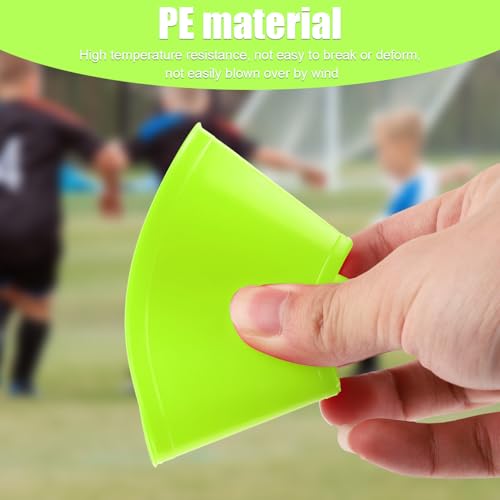 XIHIRCD 25pcs Soccer Cones for Training, Mini Small Football Flexible Agility Disc Cones with Mesh Bag for Kids Basketball Practice Equipment Skating and Other Sports Games (Fluorescent Green) - Image 3
