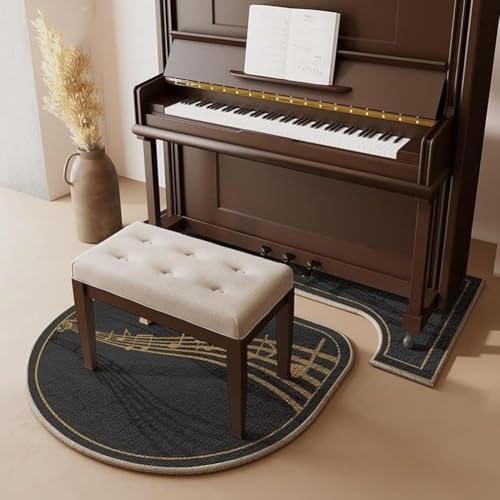 HDYNUZ Piano Soundproof Rug Non-Slip Mat Black