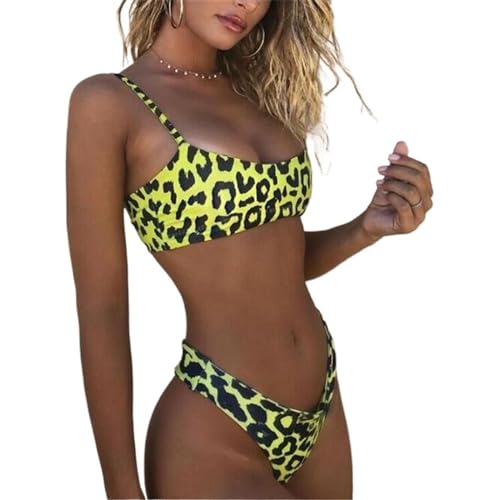 Ensemble bikini femmes léopard ajustable contre les marques de bronzage