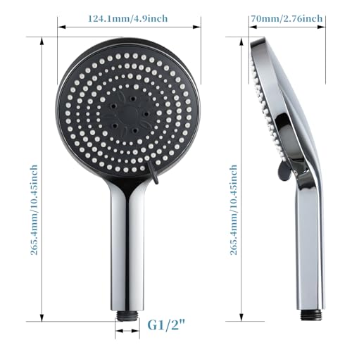 OFFO Duschkopf, Duschkopf Groß mit 6 Strahlarten, Duschbrause für Duschkopf Wassersparend, Shower Head für Baden, Duschkopf groß xxl(Φ130mm), Chrom