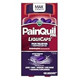 Vicks PainQuil Pain Relief Acetaminophen 1000mg Max Strength Pain Reliever LiquiCaps 100ct, Backache Headache Relief, 1 Nighttime Pain Reliever + Sleep Aid