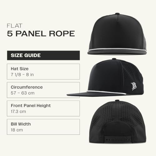 Image of Branded Bills Bare Flat 5 Panel Rope Hat for Men, Adjustable Snapback Golf Baseball Cap Flat Brim