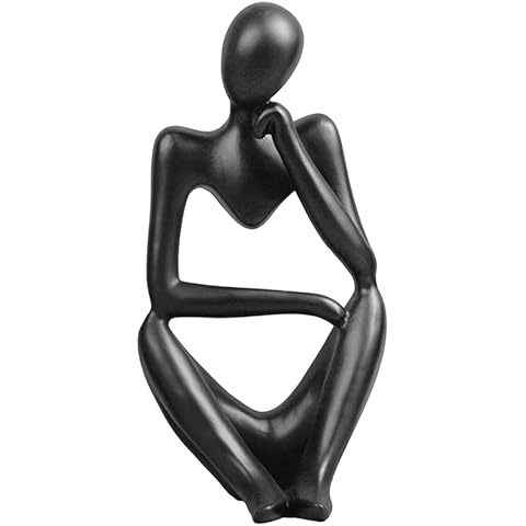 QUTHZZHY Thinker Statue Decor Accents Abstract Sculptures Home Decor Modern Resin Statues Decor Accent for Bookshelf Coffee Table Shelf Desktop Office Decor Collectible Figurines Art Decor Cover