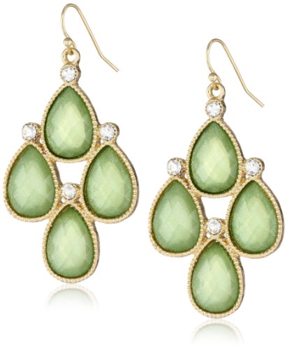 Amazon Collection Faceted Pastel Lucite Teardrop Earrings