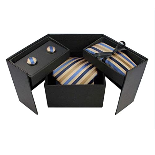Set corbata para hombre en seda con accesorio y caja de regalo