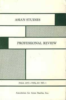 Paperback Asian Studies Professional Review, Fall 1973, Vol. III No. 1 Book