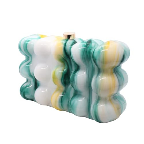Image of Women Acrylic Clutch Chic Marble Evening Handbag Wedding Box Clutch Purse Chain Shoulder Bag for Prom Party