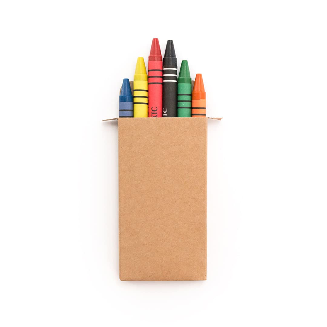 Scatola di 6 cere colori per bambini - Spedizione 24h - 6 mini cere per scatola. Ideale Festa di Compleanno per Bambini, Ricordi di Matrimonio e Scuole (100)