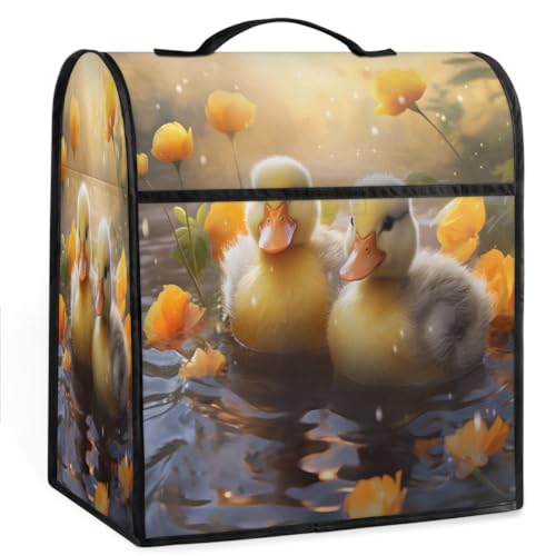 Coffee Maker Cover Cute Childish Duck Kitchen Appliance Covers Small Appliance Covers Blender Cover Juicer Cover Dust Covers for Kitchen Appliances with Top Handle and Pockets,Washable,C498