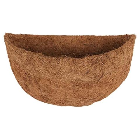 Dynamicoz 16 Inches Half Moon Coco Coir Liner, Replacement Coco Liner For Hanging Basket, For Hanging Basket Coconut Fiber Planter Inserts Garden Flower Pot Cover