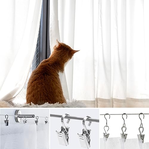 Curtain Clips, 100 Pack Stainless Steel Light Clips for Outside String Lights Party Decor Hanging Photo Camping Tents Arts Crafts Display
