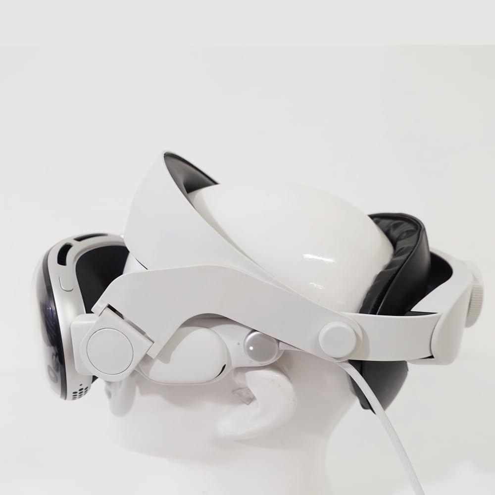 Generic Comoda fascia per la testa per Vision Pro, fascia in spugna regolabile, riduzione della pressione del peso, cinghia elastica di ricambio per un maggiore comfort, comoda fascia ergonomica per