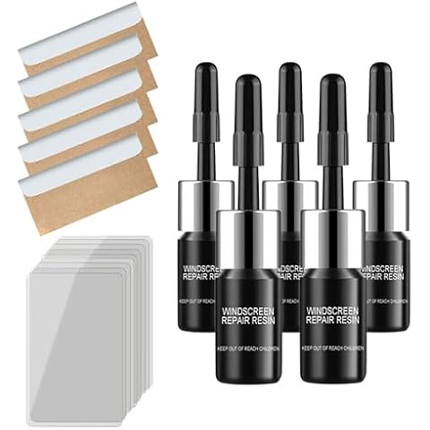 TINGLU Car Windshield Repair Kit 5pcs Windshield Chip Crack Gone Repair Kit Nano Glass Crack Repair Liquid Cover