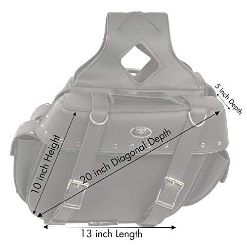 Image of Milwaukee Leather Studded Throw-Over Motorcycle Saddlebags - Synthetic Leather - Universal Fit - Zip-Off - Medium