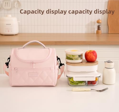 Image of WEMOL Insulated Lunch Bag for Travel, 8L Leakproof Tote Bag with Strap (Lunch Tote - Pink)
