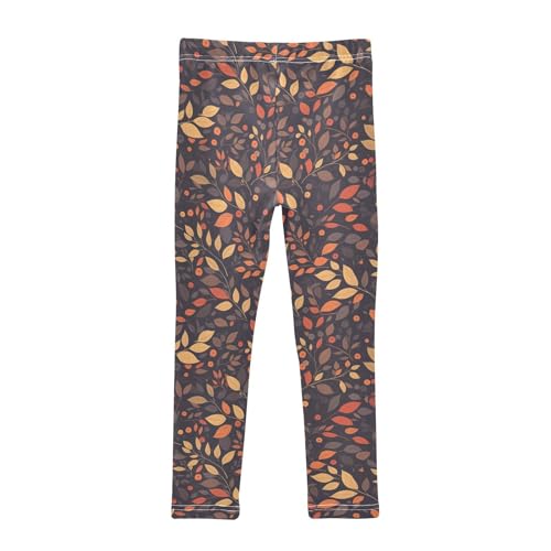 KLL Seamless Pattern with Leafs Prints Toddler Girls' Cotton Leggings Stretchy High Waisted Yoga Pants Sports2