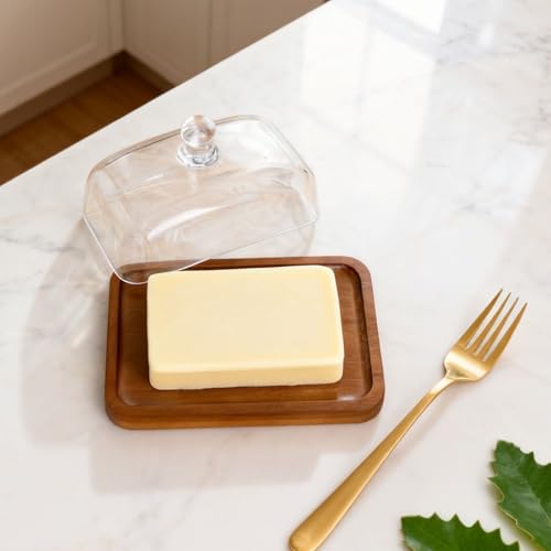 Glass Butter Dish with Lid,Airtight Cover for Fresh Butter,Clear Butter Keeper,Butter Tray,Large Butter Dish for Refrigerator & Countertop by Voxionix - Image 6