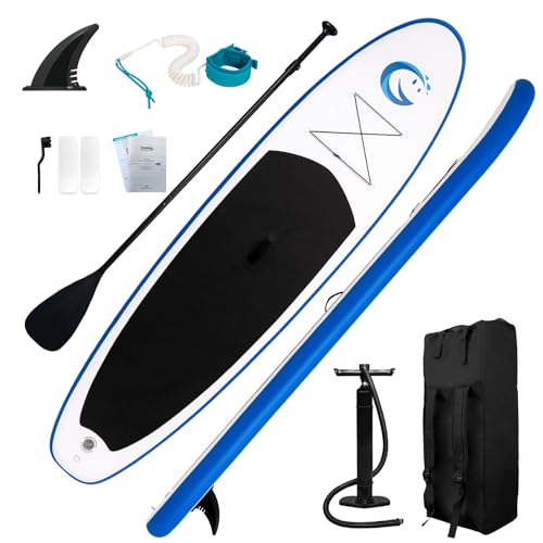 FunWater SUP Inflatable Stand Up Paddle Board 11' x 33" x 6" Ultra-Light Paddle Board with Paddleboard Accessories, Fins, Adjustable Paddle, Valve Adaptor
