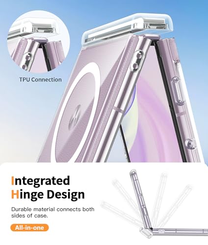 Image of FNTCASE for Motorola Razr 2026 /2025 Case: for Moto Razr 2024 Case with Hinge Protection & Screen Protector Magnetic Clear Cases Anti Yellowing Shockproof Protective Transparent Cell Phone Cover
