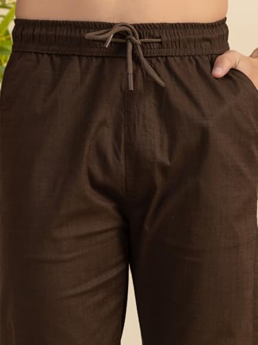 Image of Men's Premium Linen Pants | Lightweight Breathable Fabric | Elastic Waist with Drawstring | Straight Fit | Side Pockets | Perfect for Casual, Holidays & Travel