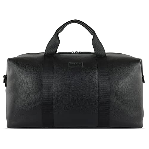 bugatti Elsa Weekender de Cuero negro con gran capacidad de almacenamiento