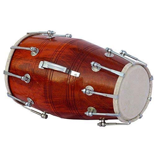 Sai Musical Dholak Nut/Bolt Sheesham Wood Carry Bag Bolt Tuned - Wedding Dholki-image-38