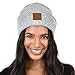 C.C Unisex Soft Warm Acrylic Knit Cuffed Recycled Yarn Beanie, Heather Lt Melangie