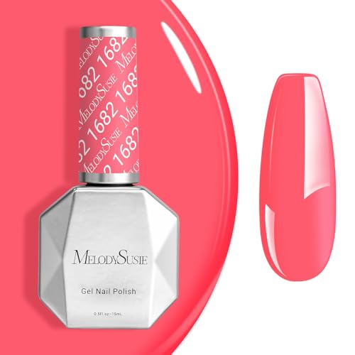 Image of MelodySusie Bright Pink Gel Nail Polish,0.5fl oz Nails Soak Off UV LED Cranberry Pink Gel Polish Gift for Women Nail Art Manicure Salon DIY Nail Design Decoration at Home-1682