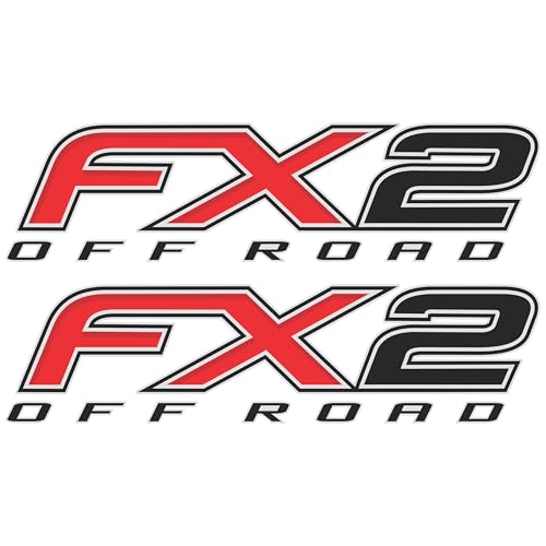 Image of Gold Hook FX2 Sport Decals Compatible with Ford F-150 2009-2014 - Premium Series - Black Red Silver - Set of 2