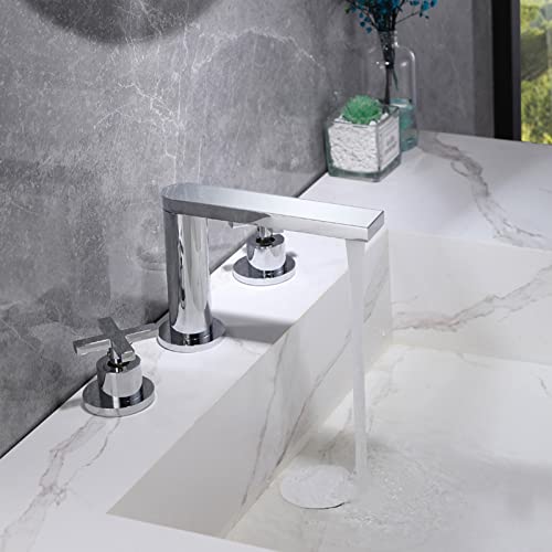 Mitigeur de lavabo à double levier d'inspiration européenne finition Chr