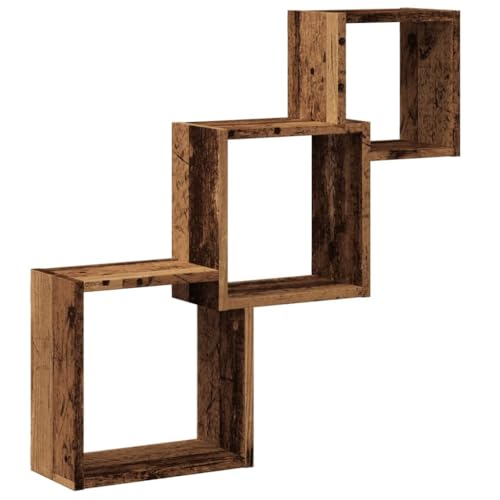 vidaXL Étagère Murale en Forme de Cube Vieux Bois Bois d'ingénierie