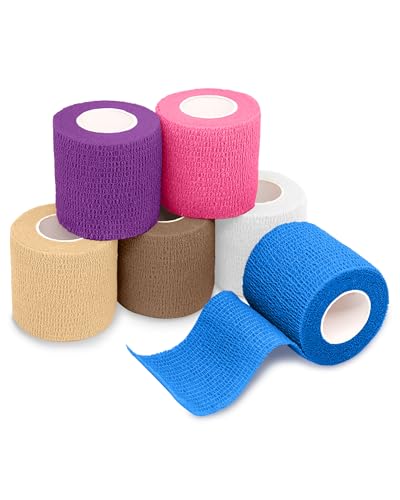 Image of FriCARE Self Adhesive Bandage Wrap, Medical Tape in First Aid Kit | Elastic Cohesive Bandages for Sports /Vet /Wrist Ankle Wounds, 2 Inches X 5 Yards, Latex-free 6 Rolls, Urban Pop