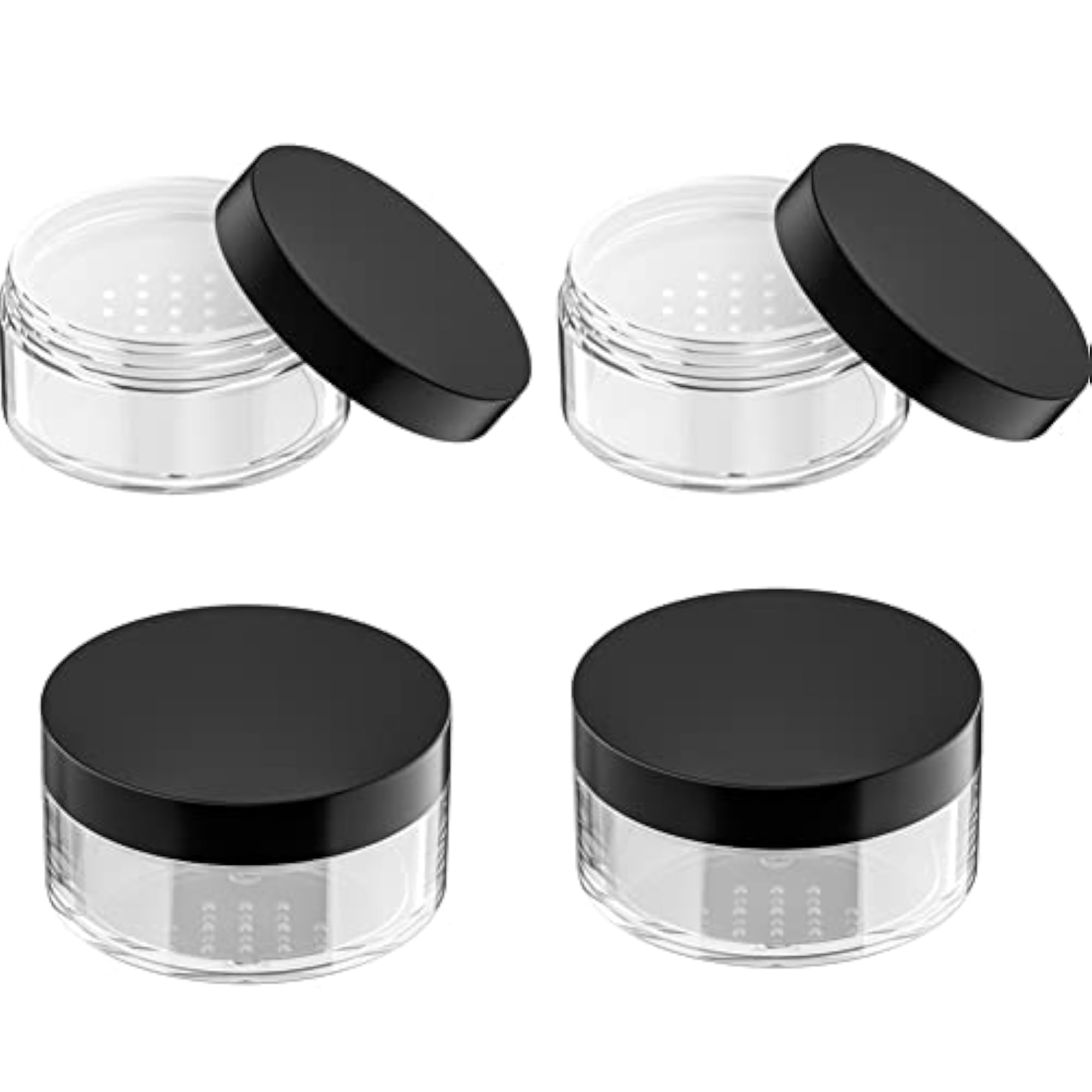 50g Plastic Empty Powder Puff Case with Net Sifter Lid
