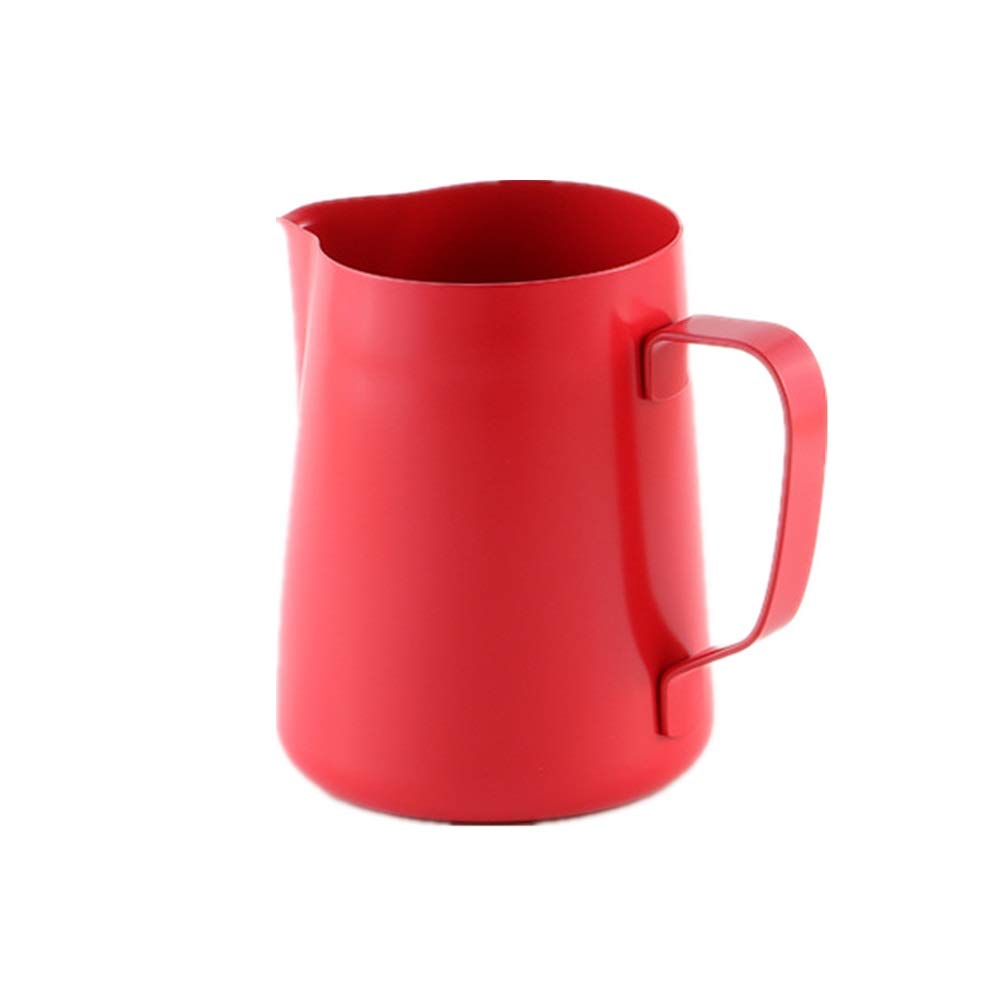 Jarra de leche for espuma Taza acero inoxidable for medidora for café, Latte Art(Red,400ml)