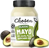 Chosen Foods 100% Avocado Oil-Based Classic Mayonnaise, Gluten & Dairy Free, Low-Carb, Keto & Paleo Diet Friendly, Mayo for Sandwiches, Dressings and Sauces, Made with Cage Free Eggs (32 Fl Oz)